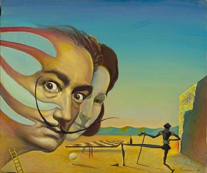 Dalí y Gala. Óleo sobre lienzo, 46 x 55 cm. 2004